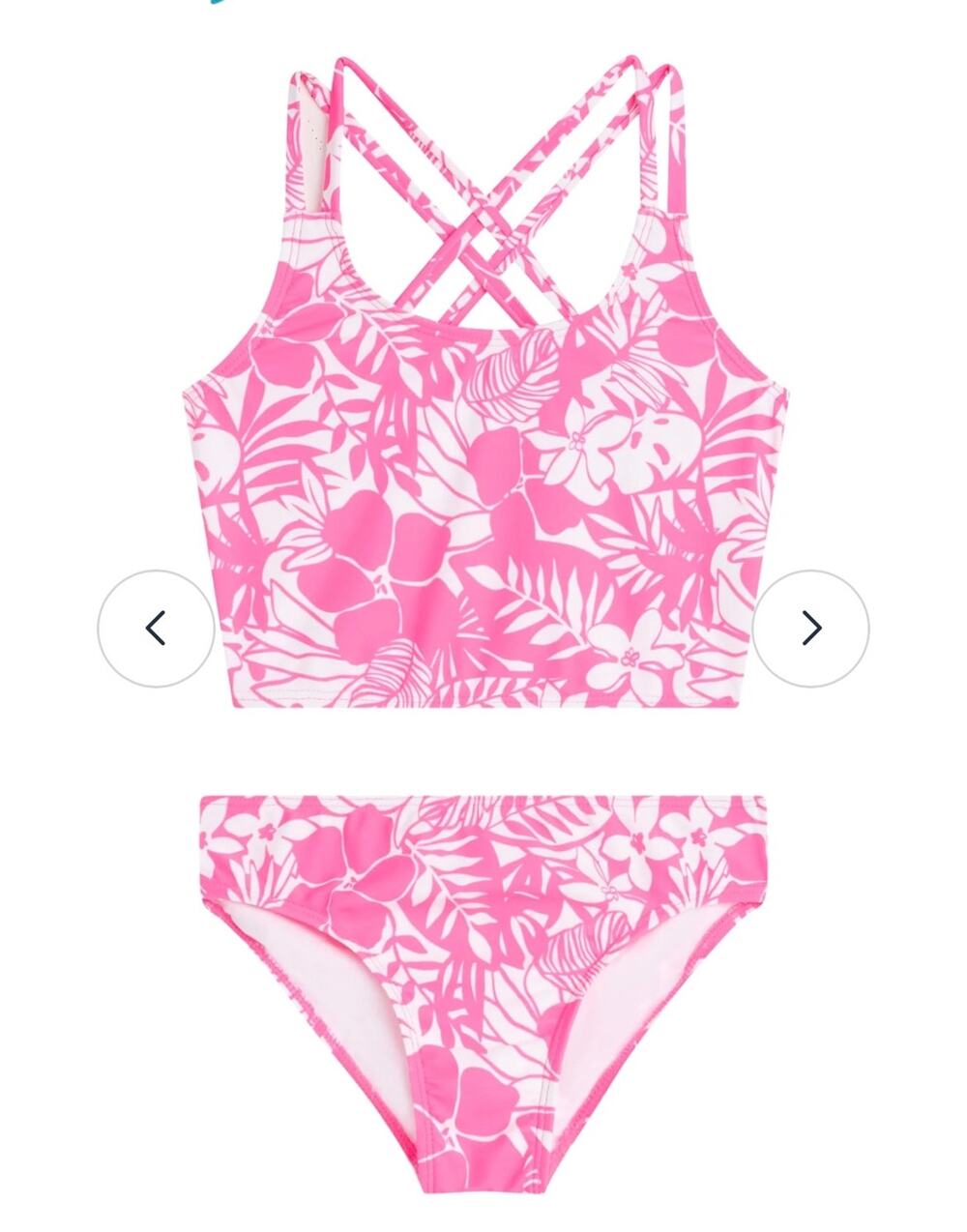 NWT Kanu GIRLS' FIONA CRISS CROSS TANKINI pink floral sz 14
